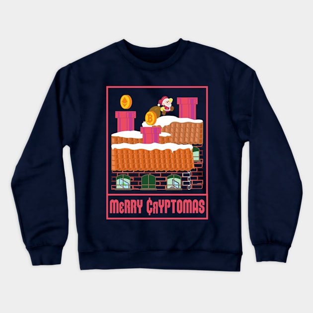 Merry Cryptomas - Christmas Is Approaching Santa Crewneck Sweatshirt by MisconceivedFantasy